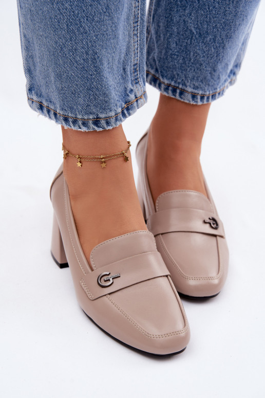 Oda batai Moteriškas su kulniukais Vinceza 18119 smėlio spalvos