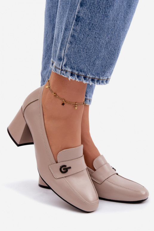 Oda batai Moteriškas su kulniukais Vinceza 18119 smėlio spalvos