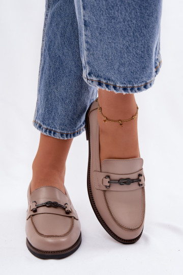 moteriški mokasinai Oda Vinceza 18132 smėlio spalvos