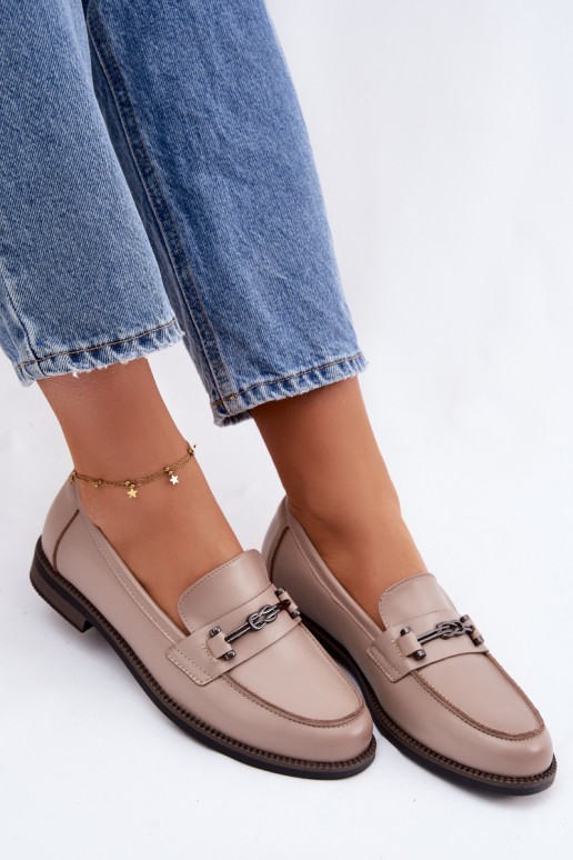 moteriški mokasinai Oda Vinceza 18132 smėlio spalvos