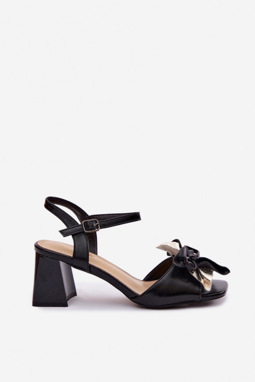 Moteriškos aukštakulnės basutės Su puošniais Gėlė Vinceza 20283 juodos spalvos