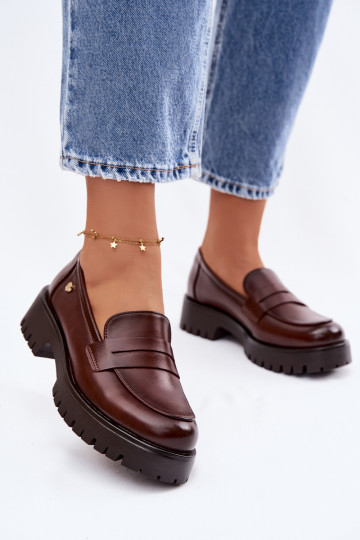 Oda moteriški mokasinai Vinceza 18125 rudos spalvos 2