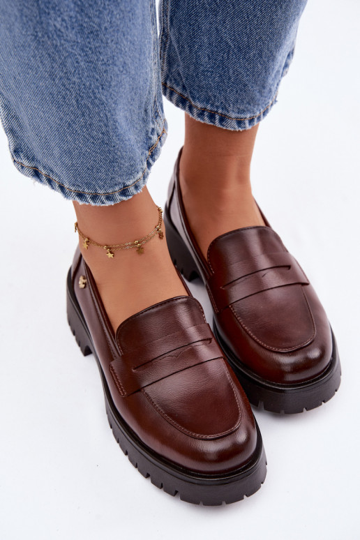 Oda moteriški mokasinai Vinceza 18125 rudos spalvos