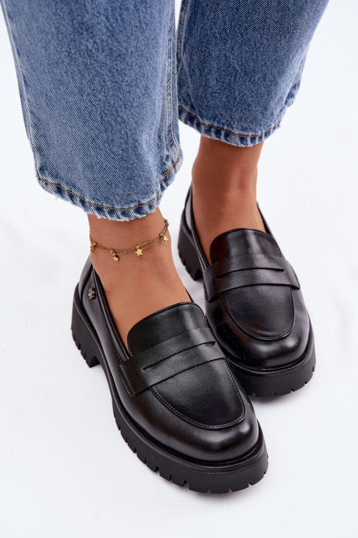 Oda moteriški mokasinai Vinceza 18125 juodos spalvos