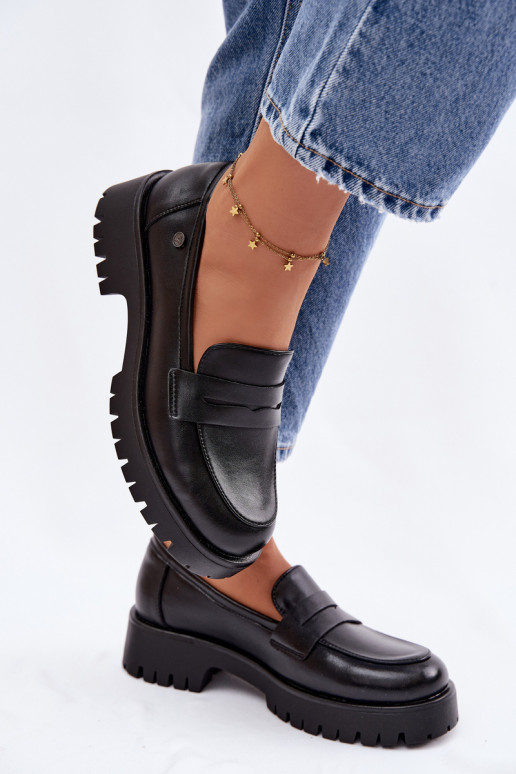 Oda moteriški mokasinai Vinceza 18125 juodos spalvos