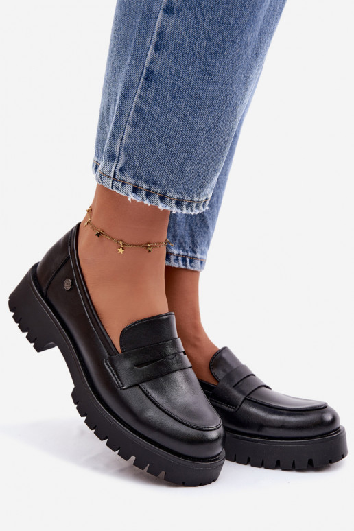 Oda moteriški mokasinai Vinceza 18125 juodos spalvos