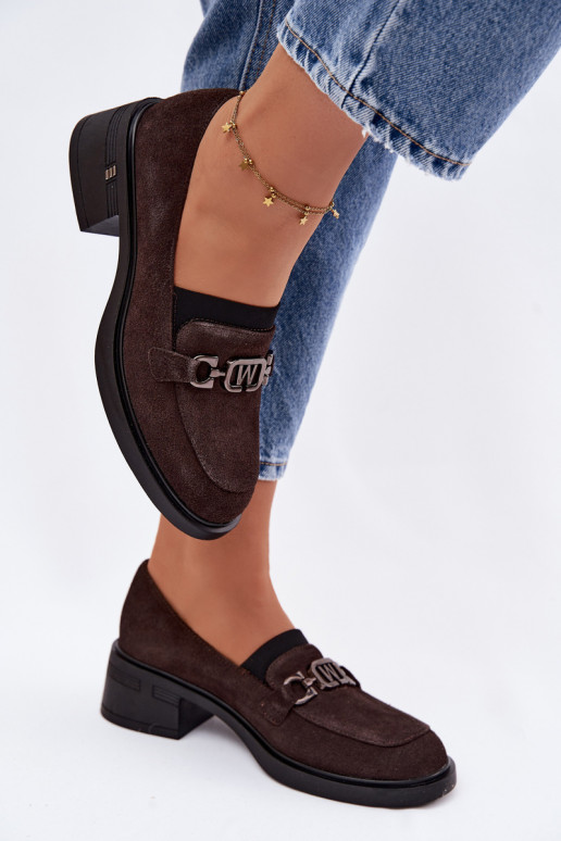 batai moteriški mokasinaisuĮjungtaturalnego iš zomšosu Ant žemo kulno Vinceza 18127 CzekoladoĮe