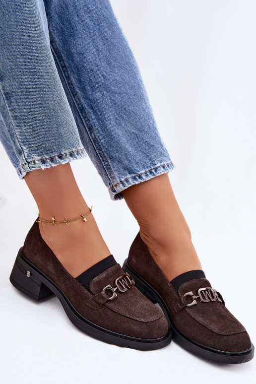 batai moteriški mokasinaisuĮjungtaturalnego iš zomšosu Ant žemo kulno Vinceza 18127 CzekoladoĮe