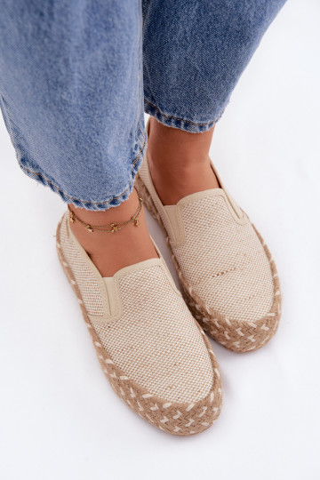 Espadrilės su platforma Lee Cooper LCIN-26-31-4332 smėlio spalvos