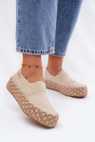 Espadrilės su platforma Su Braid Lee Cooper LCIN-26-31-4332 smėlio spalvos 2