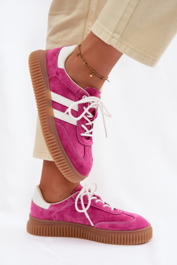 iš zomšos Sneakers modelio batai Moteriškas su platforma rožinės spalvos Tai turirisae