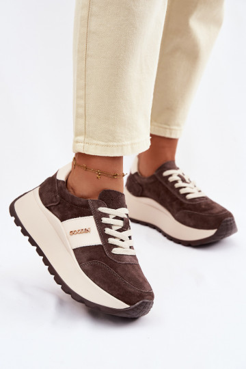 Sneakers modelio batai Moteriškas su platformasuĮjungtaturalnego iš zomšosu CzekoladoĮe Rosinae 2