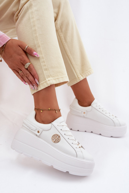 Oda Sneakers modelio batai Moteriškas su platforma D&A LR61-7095 baltos spalvos