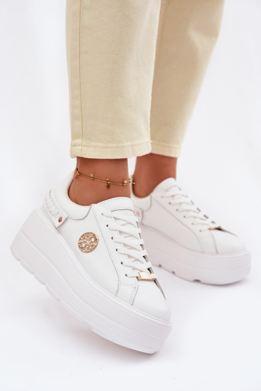 Oda Sneakers modelio batai Moteriškas su platforma D&A LR61-7095 baltos spalvos