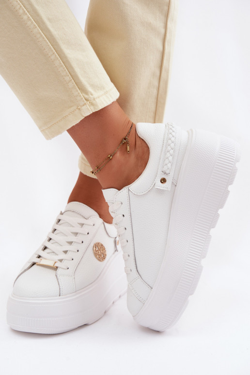 Oda Sneakers modelio batai Moteriškas su platforma D&A LR61-7095 baltos spalvos