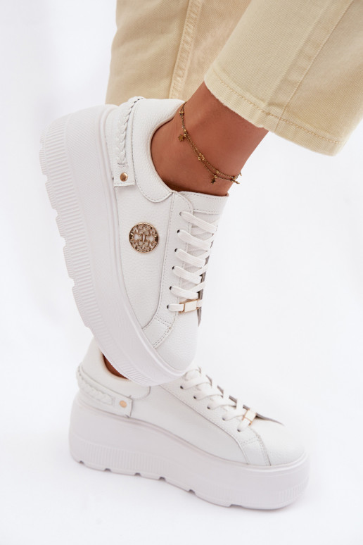 Oda Sneakers modelio batai Moteriškas su platforma D&A LR61-7095 baltos spalvos