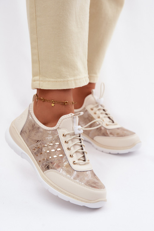 Raštuotas Oda batai Moteriškas D&A GR61-5990 smėlio spalvos