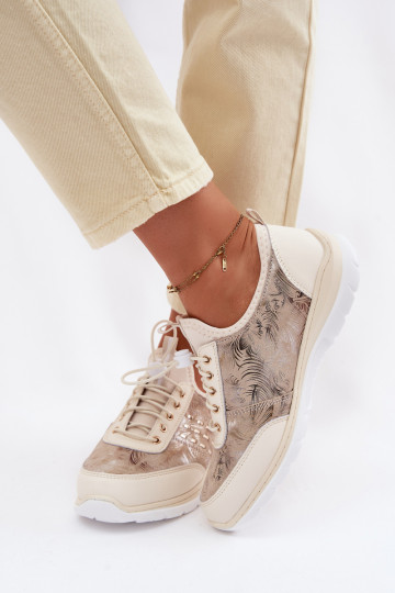 Raštuotas Oda batai Moteriškas D&A GR61-5990 smėlio spalvos 2