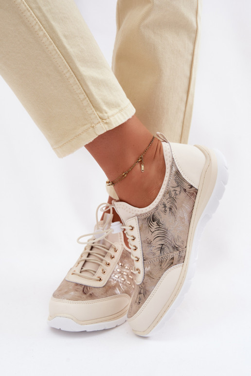 Raštuotas Oda batai Moteriškas D&A GR61-5990 smėlio spalvos