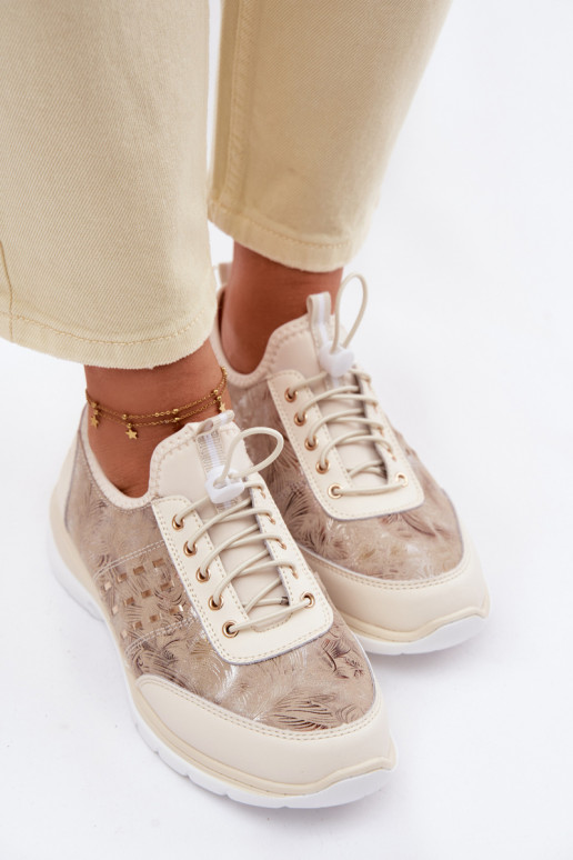 Raštuotas Oda batai Moteriškas D&A GR61-5990 smėlio spalvos