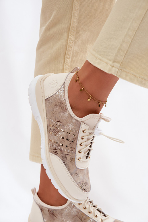 Raštuotas Oda batai Moteriškas D&A GR61-5990 smėlio spalvos