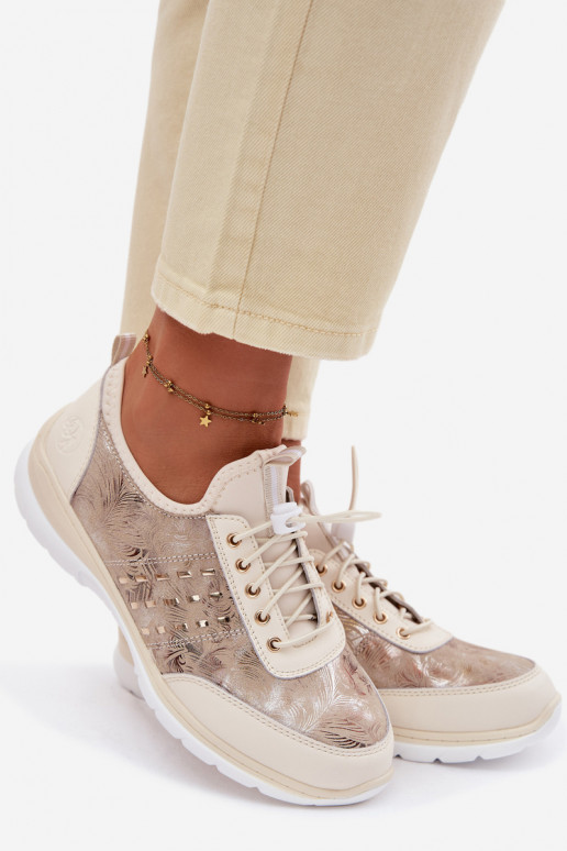 Raštuotas Oda batai Moteriškas D&A GR61-5990 smėlio spalvos