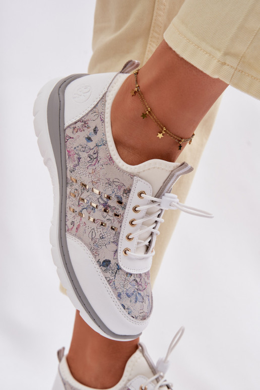 Raštuotas Oda batai Moteriškas D&A GR61-5990 baltos spalvos