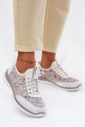 Raštuotas Oda batai Moteriškas D&A GR61-5990 baltos spalvos 2