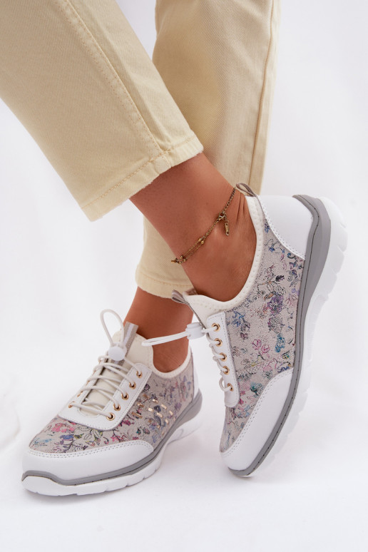 Raštuotas Oda batai Moteriškas D&A GR61-5990 baltos spalvos