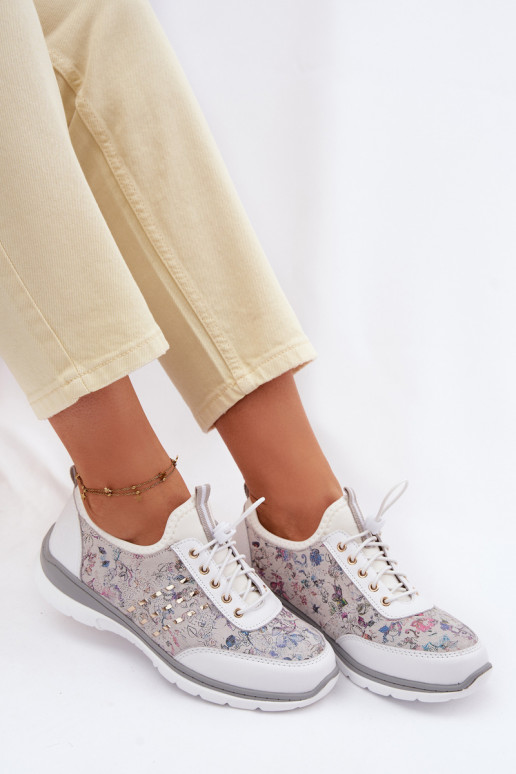 Raštuotas Oda batai Moteriškas D&A GR61-5990 baltos spalvos