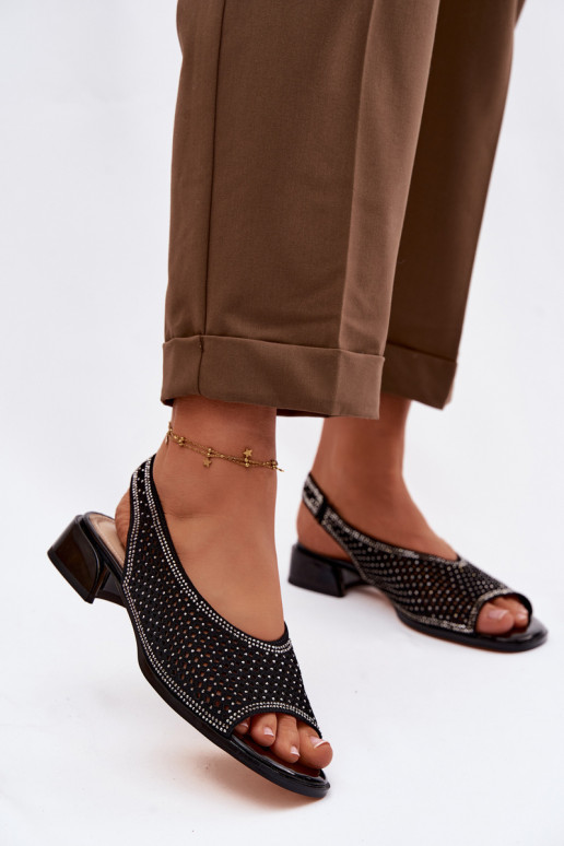 Dekoruotos Ažūrinės basutės Moteriškas iš zomšos Klocke D&A CR61-3131 juodos spalvos