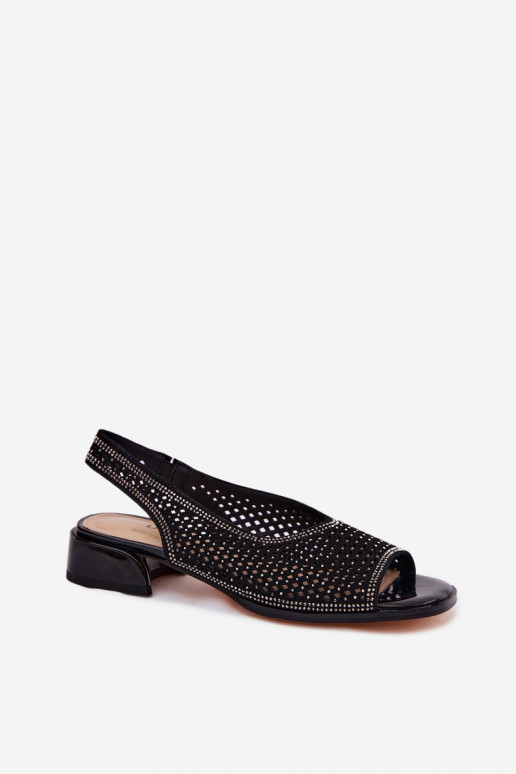 Dekoruotos Ažūrinės basutės Moteriškas iš zomšos Klocke D&A CR61-3131 juodos spalvos