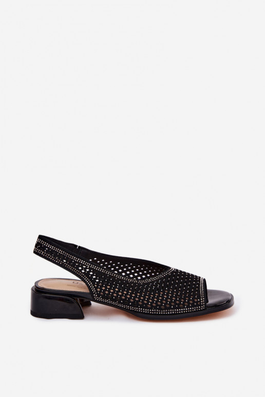 Dekoruotos Ažūrinės basutės Moteriškas iš zomšos Klocke D&A CR61-3131 juodos spalvos