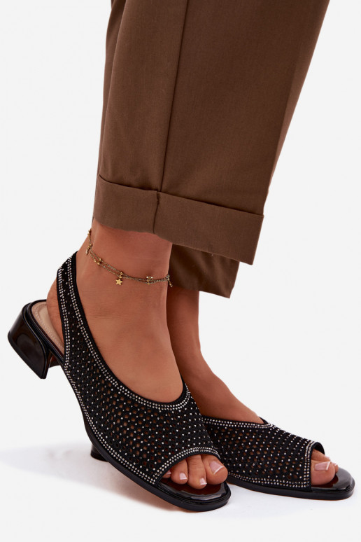 Dekoruotos Ažūrinės basutės Moteriškas iš zomšos Klocke D&A CR61-3131 juodos spalvos