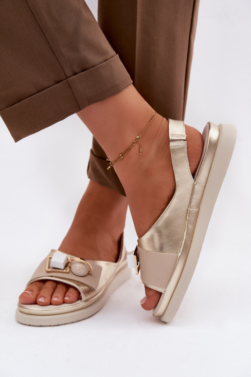 Moteriškos basutės Moteriškas su ornamentais D&A GR61-5932 aukso spalvos