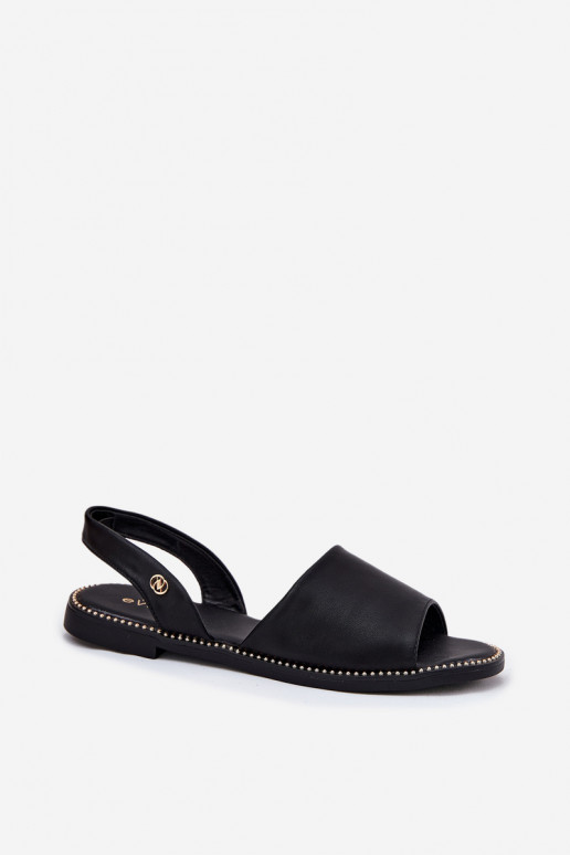 Moteriškos basutės su plačiais kulniukais Eko Oda juodos spalvos Dereka