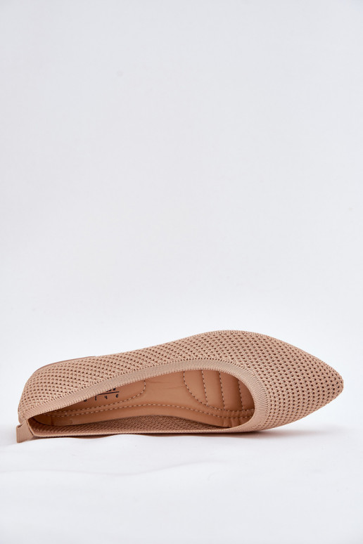 Tinklelis Medžiaginės balerinos Moteriškas smėlio spalvos Sarina