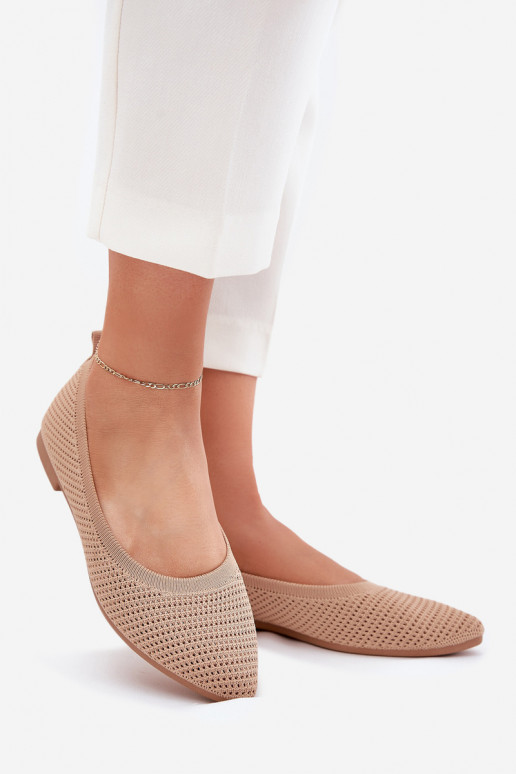 Tinklelis Medžiaginės balerinos Moteriškas smėlio spalvos Sarina