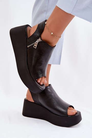 Oda Platforminės basutės Zazoo 1792 juodos spalvos