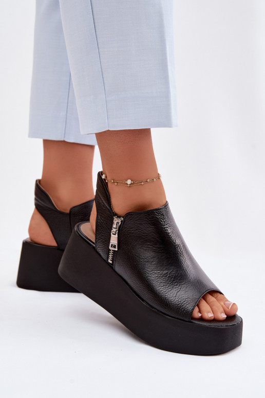 Oda Platforminės basutės Zazoo 1792 juodos spalvos