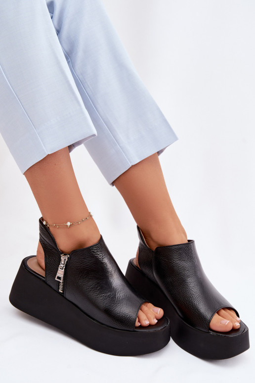 Oda Platforminės basutės Zazoo 1792 juodos spalvos