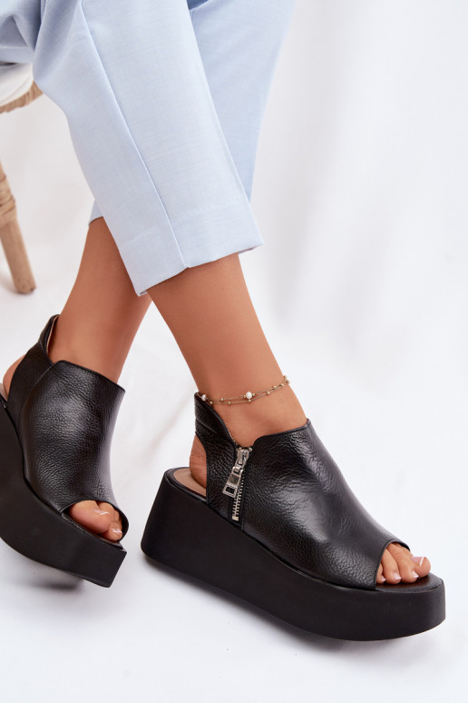 Oda Platforminės basutės Zazoo 1792 juodos spalvos
