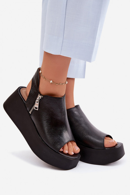 Oda Platforminės basutės Zazoo 1792 juodos spalvos