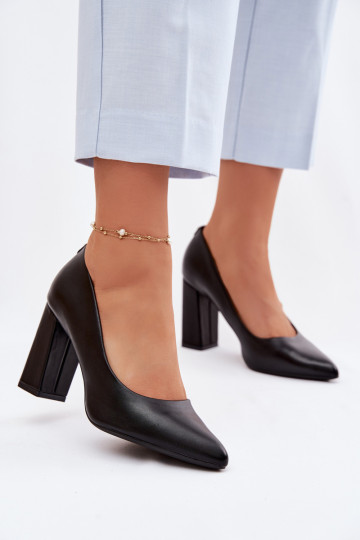 Bateliai su kulniukais iš eko odos Sergio Leone PB216 juodos spalvos