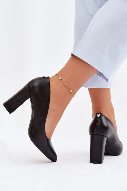 Bateliai su kulniukais iš eko odos Sergio Leone PB216 juodos spalvos