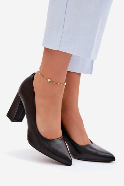 Bateliai su kulniukais iš eko odos Sergio Leone PB216 juodos spalvos