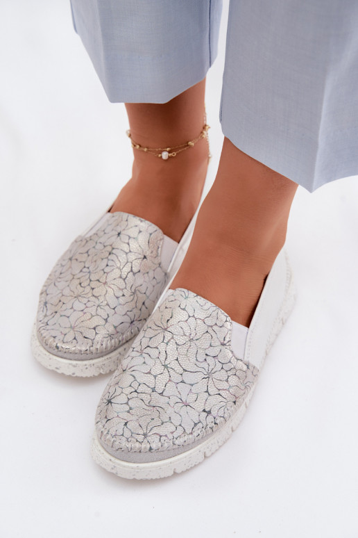 Moteriški odiniai užsegami batai Tai turiciejka 03512-70 Baltos-sidabro spalvos