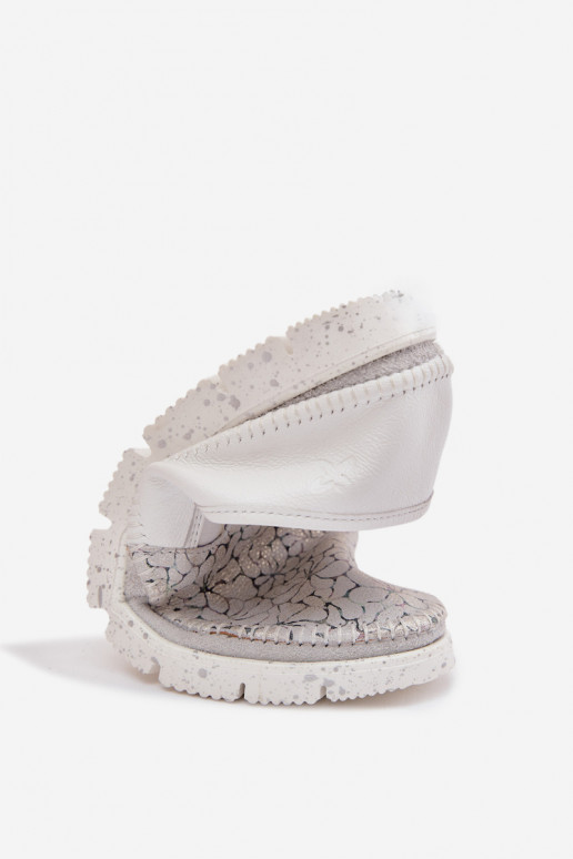 Moteriški odiniai užsegami batai Tai turiciejka 03512-70 Baltos-sidabro spalvos