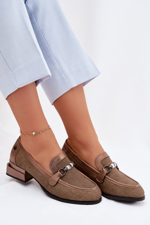 batai Moteriškas su kulniukais Su puošniais Detalem rudos spalvos Meliva