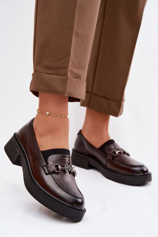 Oda moteriški mokasinai Su puošniais Detalem Vinceza 39985 CzekoladoĮe